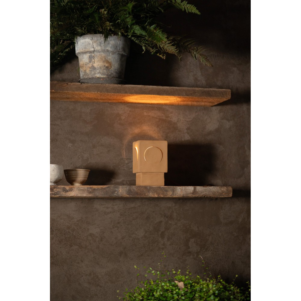 Lampe de table -ECLIPSE- L 13 x W 13 x H 20,5 cm - blanc