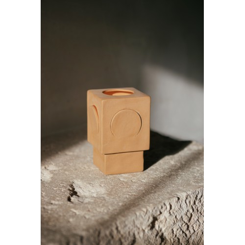 Lampe de table -ECLIPSE- L 13 x W 13 x H 20,5 cm - ocre