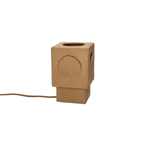 Lampe de table -ECLIPSE- L 13 x W 13 x H 20,5 cm - ocre