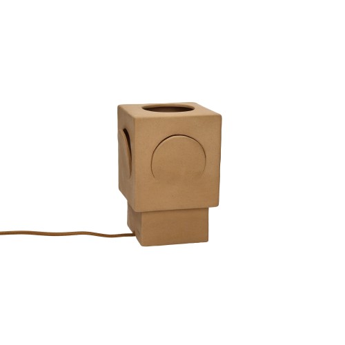 Lampe de table -ECLIPSE- L 13 x W 13 x H 20,5 cm - ocre