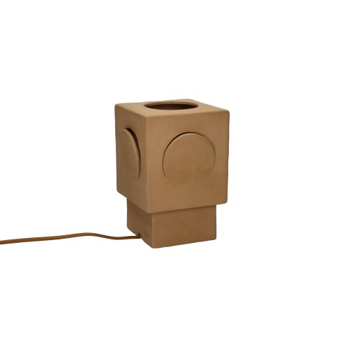Lampe de table -ECLIPSE- L 13 x W 13 x H 20,5 cm - ocre