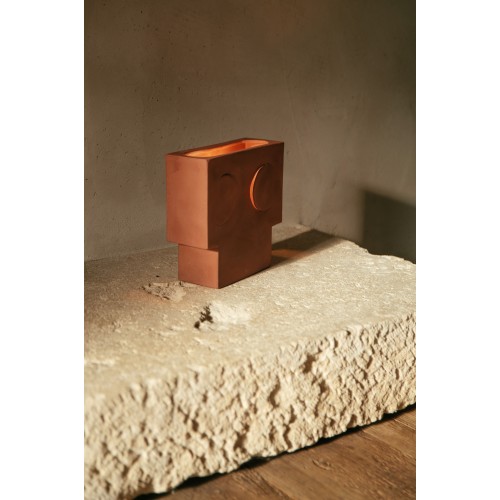 Lampe de table -ECLIPSE- L 13 x W 13 x H 20,5 cm - blanc