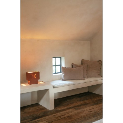 Lampe de table -ECLIPSE- L 13 x W 13 x H 20,5 cm - blanc