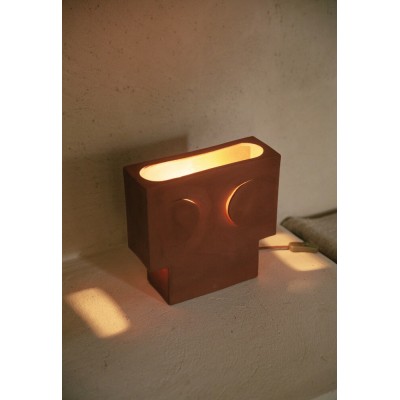 Lampe de table -ECLIPSE- L 13 x W 13 x H 20,5 cm - blanc