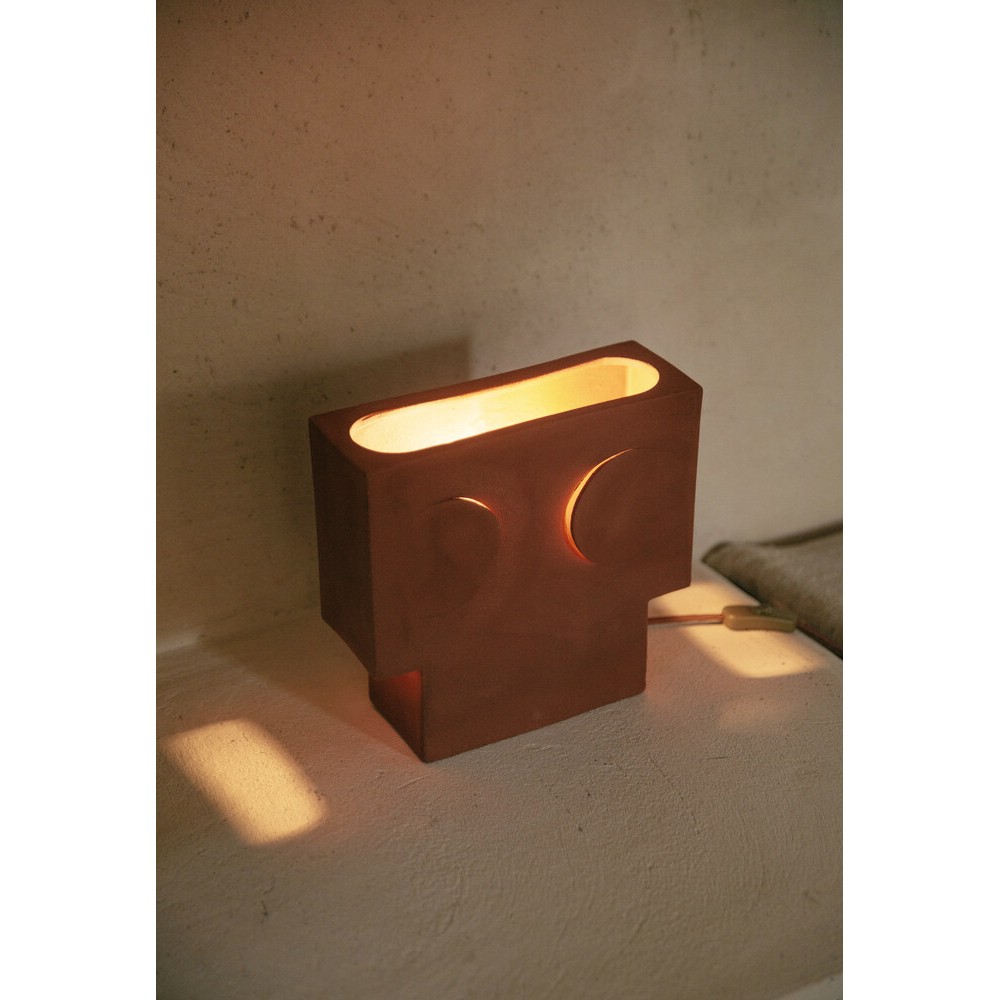 Lampe de table -ECLIPSE- L 28 x W 10 x H 27 cm - ocre