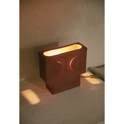 Lampe de table -ECLIPSE- L 13 x W 13 x H 20,5 cm - blanc