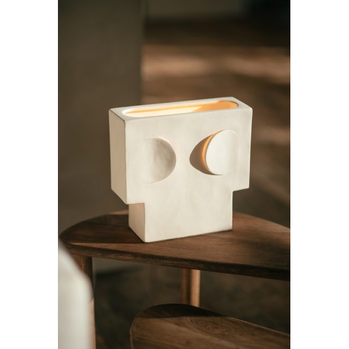 Lampe de table -ECLIPSE- L 13 x W 13 x H 20,5 cm - blanc