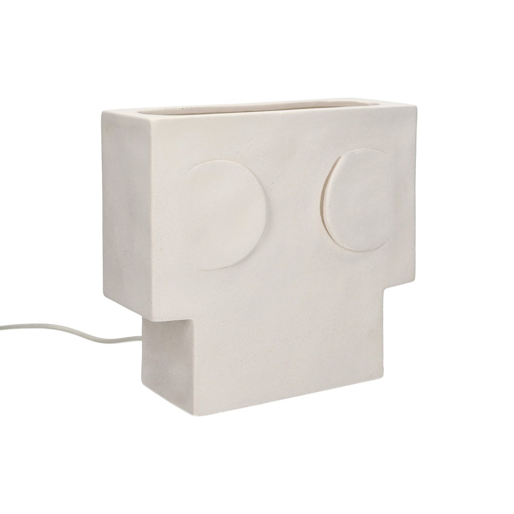 Lampe de table -ECLIPSE- L 13 x W 13 x H 20,5 cm - blanc