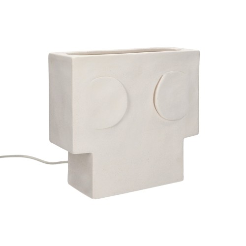 Lampe de table -ECLIPSE- L 13 x W 13 x H 20,5 cm - blanc