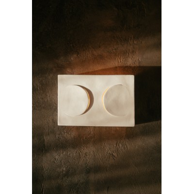 Lampe de table -ECLIPSE- L 13 x W 13 x H 20,5 cm - blanc