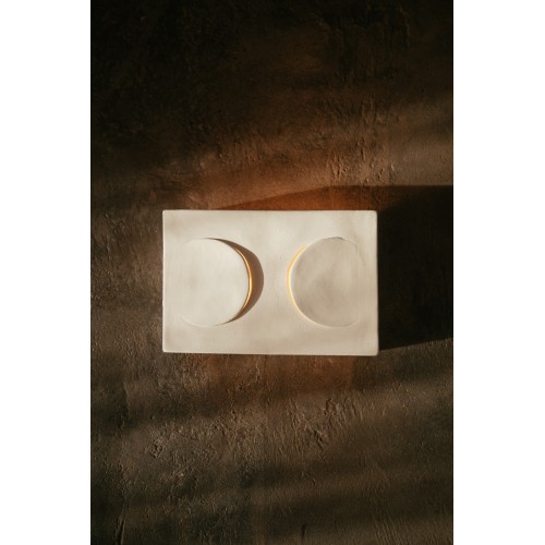 Lampe de table -ECLIPSE- L 13 x W 13 x H 20,5 cm - blanc