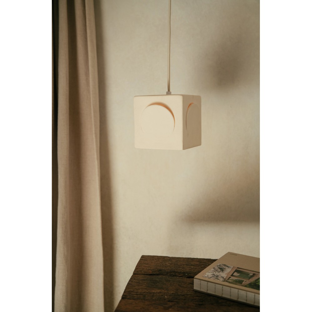 Lampe de table -ECLIPSE- L 13 x W 13 x H 20,5 cm - blanc