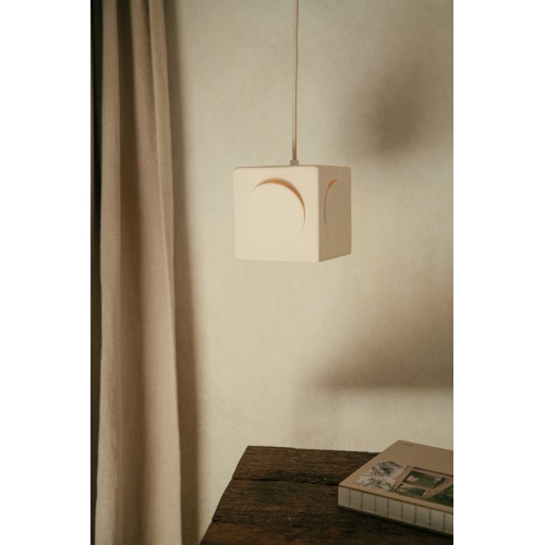 Lampe de table -ECLIPSE- L 13 x W 13 x H 20,5 cm - blanc