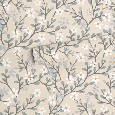 Papier peint - BRAYLYNN - Beige - fleurs Lilipinso