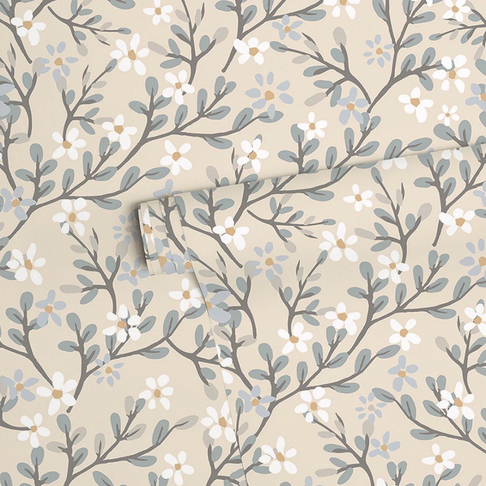 Papier peint - BRAYLYNN - Beige - fleurs
