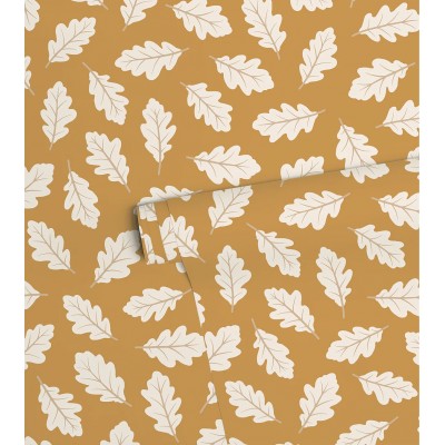 Papier peint - JÖRO - Curry - feuilles de chêne Lilipinso