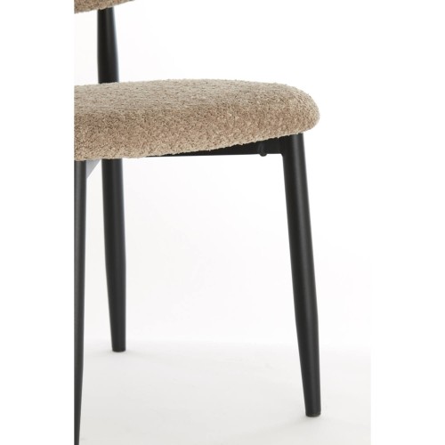 Chaise ENIOLA - 54x52x76 cm - Taupe et noir