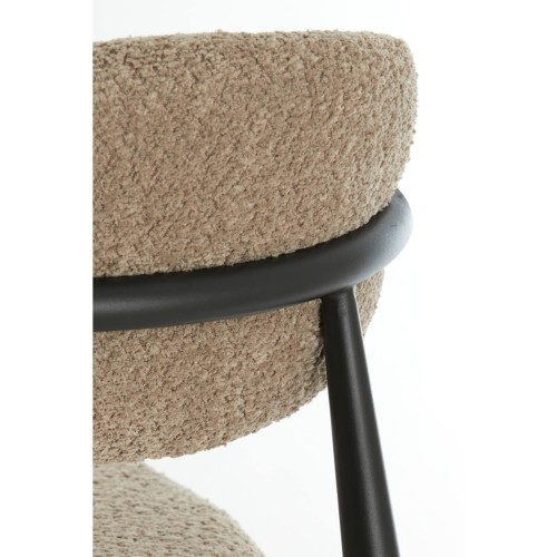 Chaise ENIOLA - 54x52x76 cm - Taupe et noir