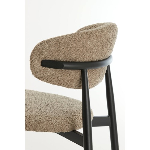 Chaise ENIOLA - 54x52x76 cm - Taupe et noir