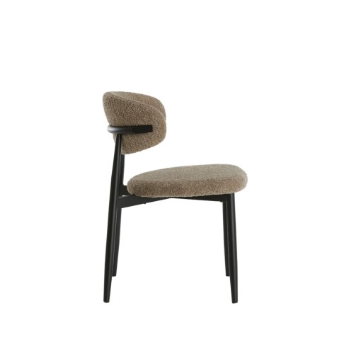 Chaise ENIOLA - 54x52x76 cm - Taupe et noir