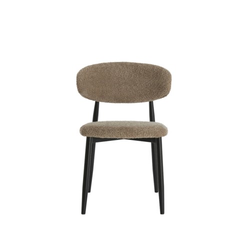 Chaise ENIOLA - 54x52x76 cm - Taupe et noir