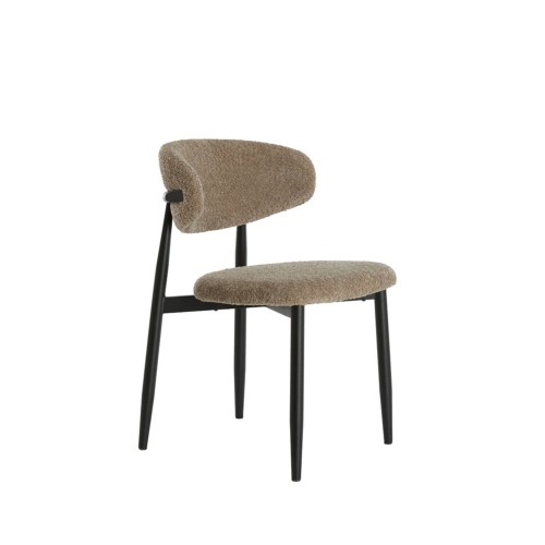 Chaise ENIOLA - 54x52x76 cm - Taupe et noir