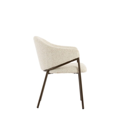 Chaise NYRO - 61x60x80 cm - Crème et Bronze