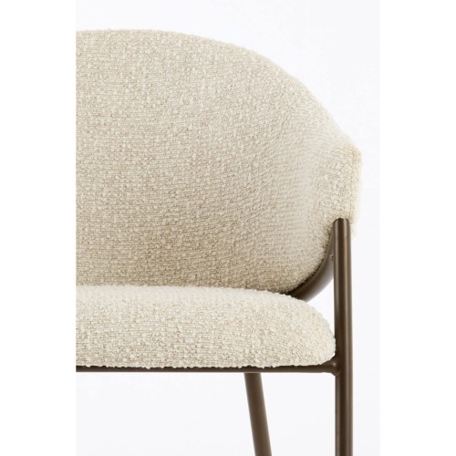 Chaise NYRO - 61x60x80 cm - Crème et Bronze
