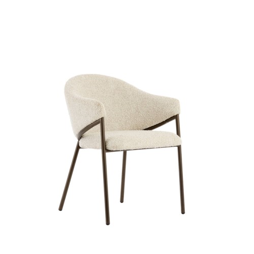 Chaise NYRO - 61x60x80 cm - Crème et Bronze