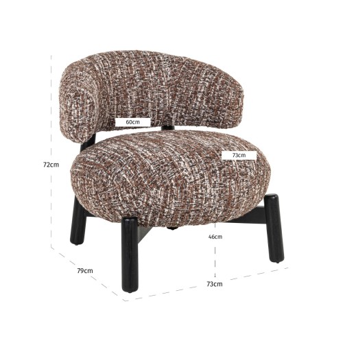 Fauteuil lounge Ornella noisette