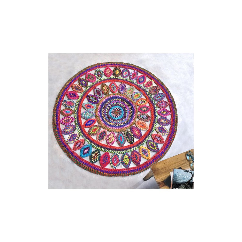 Tapis Bowey en coton multicolore diameter 90 cm