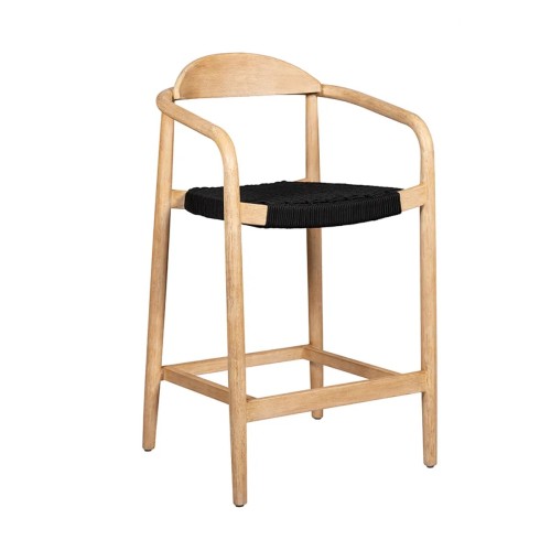 Tabouret ANAM- Eucalyptus et corde noire