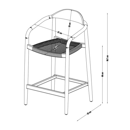 Tabouret ANAM- Eucalyptus et corde kaki