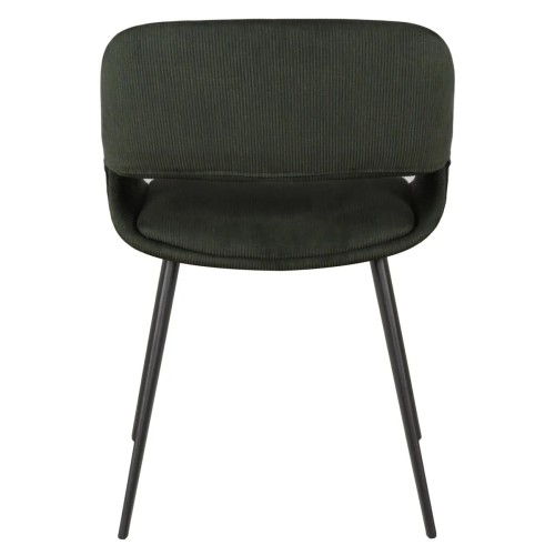 Chaise ADA - Velours côtelé - vert foncé
