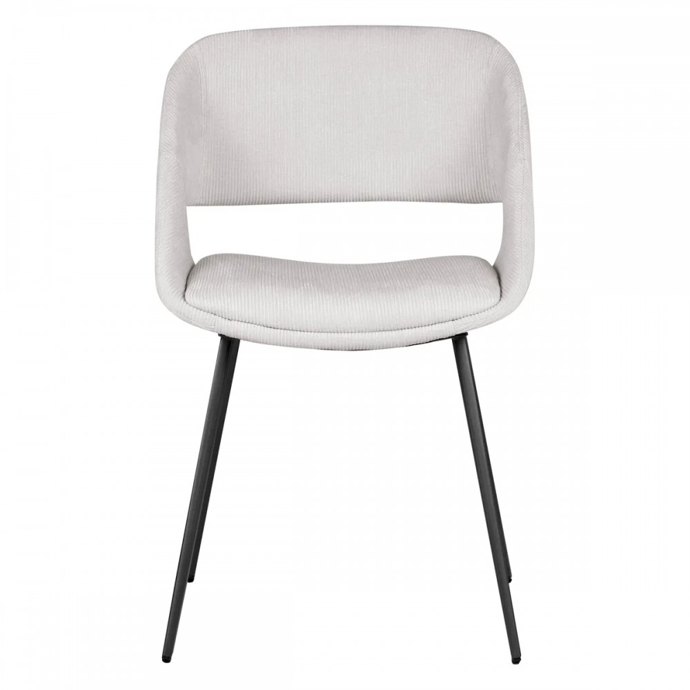 Chaise ADA - velours côtelé - Ecru