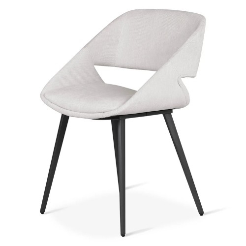 Chaise ADA - velours côtelé - Ecru