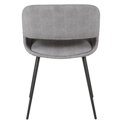 Chaise ADA - velours côtelé - Gris clair