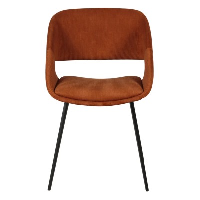 Chaise ADA - velours côtelé - Cognac 