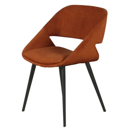 Chaise ADA - velours côtelé - Cognac