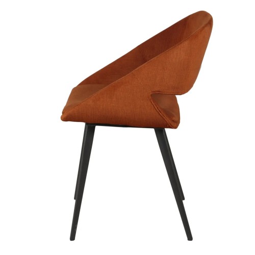 Chaise ADA - velours côtelé - Cognac