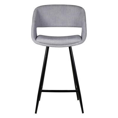 Tabouret ADA - velours côtelé - Gris clair 