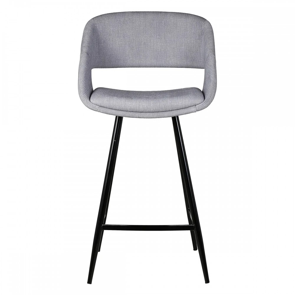 Tabouret ADA - velours côtelé - Gris clair
