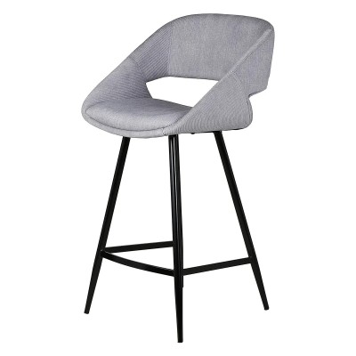 Tabouret ADA - velours côtelé - Gris clair 2