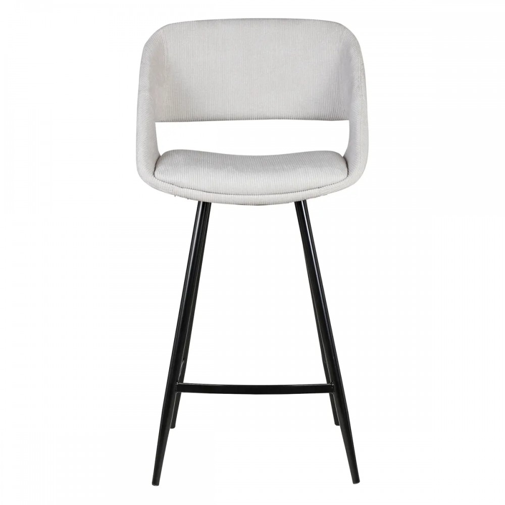 Tabouret ADA - velours côtelé - Ecru