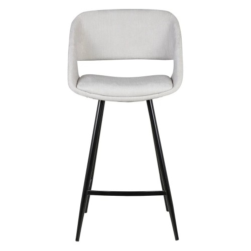 Tabouret ADA - velours côtelé - Ecru