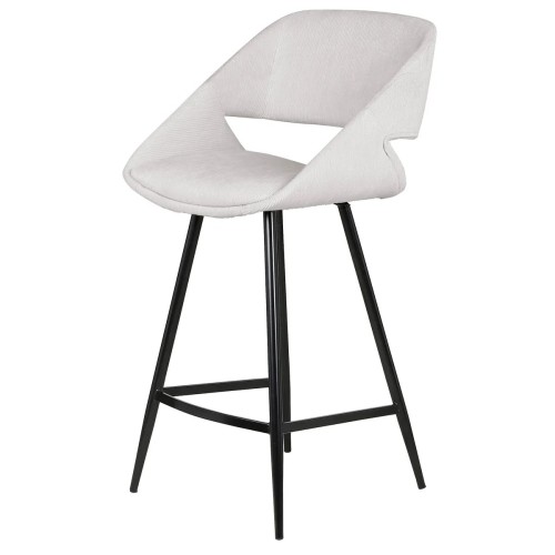 Tabouret ADA - velours côtelé - Ecru