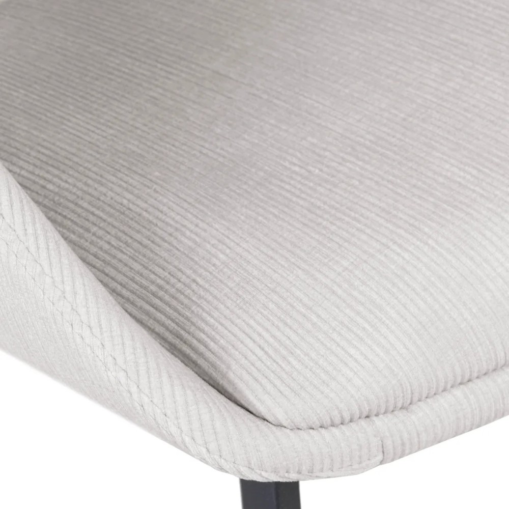 Tabouret ADA - velours côtelé - Ecru