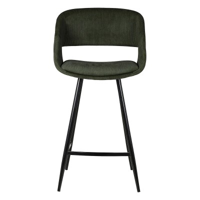 Tabouret ADA - velours côtelé - Vert foncé 