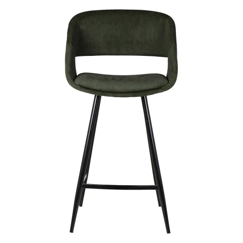 Tabouret ADA - velours côtelé - Vert foncé