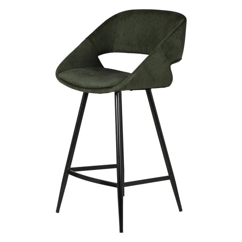 Tabouret ADA - velours côtelé - Vert foncé